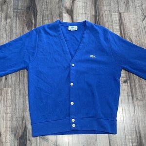 Vintage 80s Lacoste blue cardigan